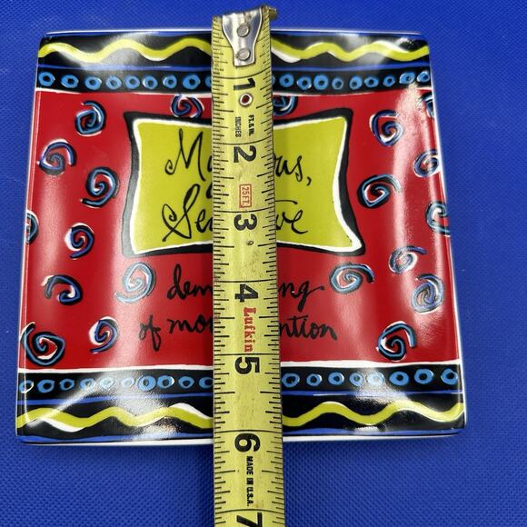 Joyce Shelton Plate Trinket Dish Fine Wining “Mysterious Seductive…Attention” - Picture 5 of 6